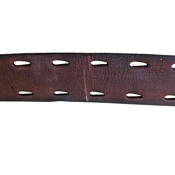 Vintage American Eagle Sz 38 Leather Belt 40" Adjustable Fit Brown - Picture 7 of 13